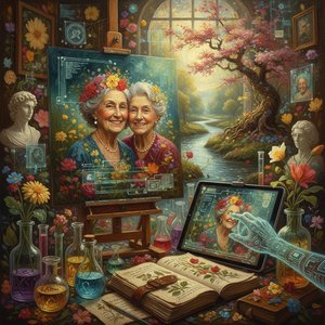 Preserving Memory Through Botanical Elegance: AI-Driven Art from Photographs