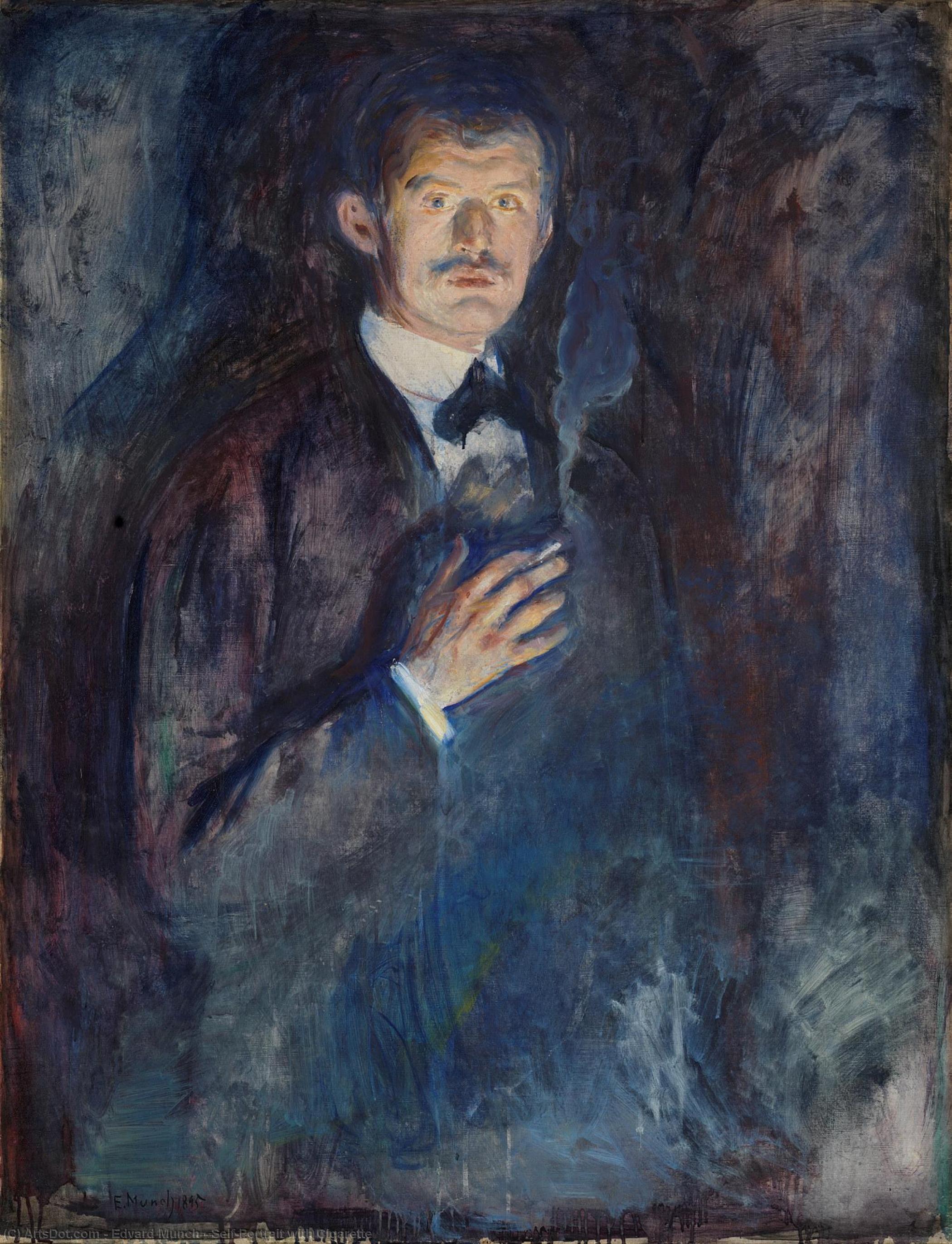 Self-portrait With Cigarette — Edvard Munch