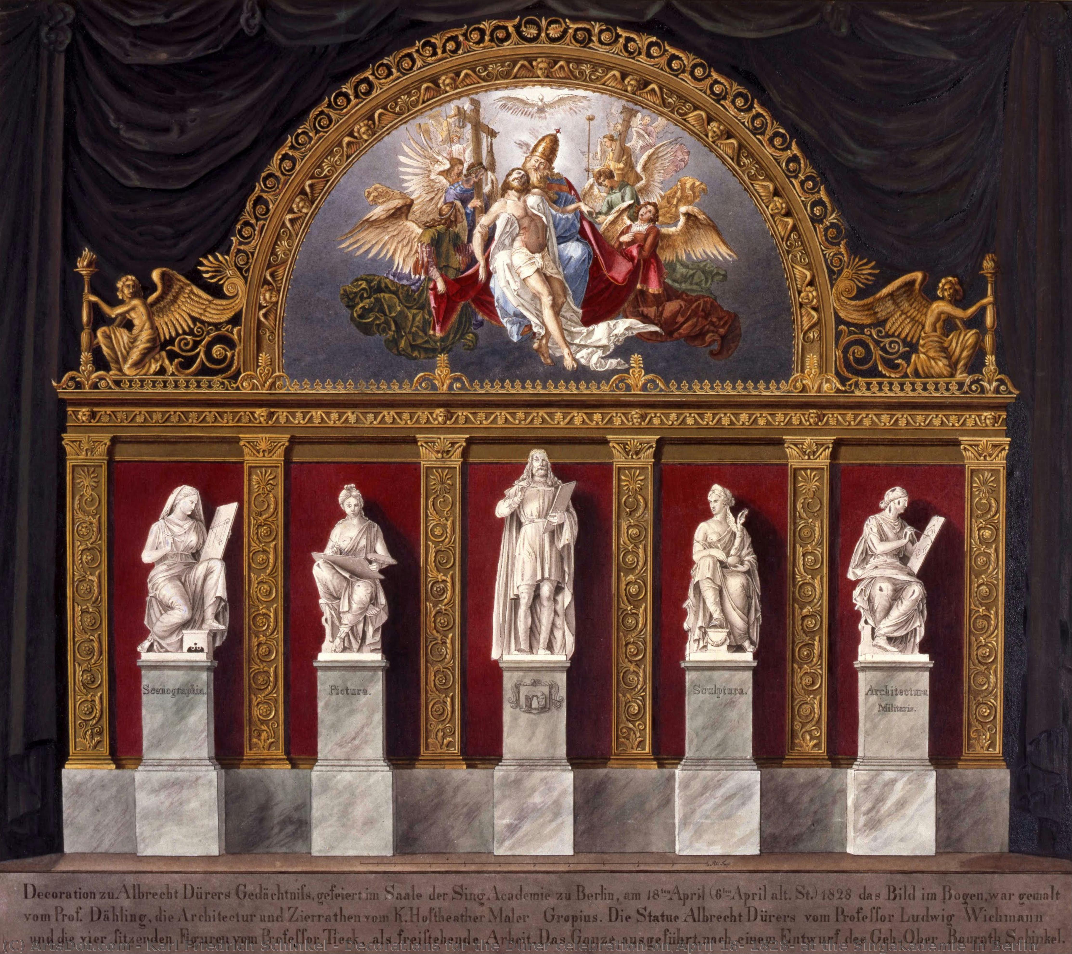 Décorations Pour La Célébration De Dürer Le 18 Avril 1828, À La Singakademie De Berlin — Karl Friedrich Schinkel