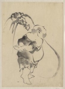 Hotei — Katsushika Hokusai, Japanese Sumi-e Style
