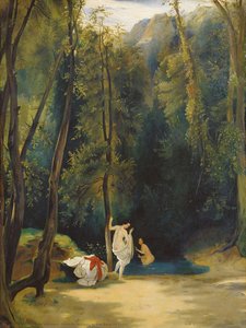 Woman Bathing In The Park Of Terni — Carl Blechen, Romantic Industrialization