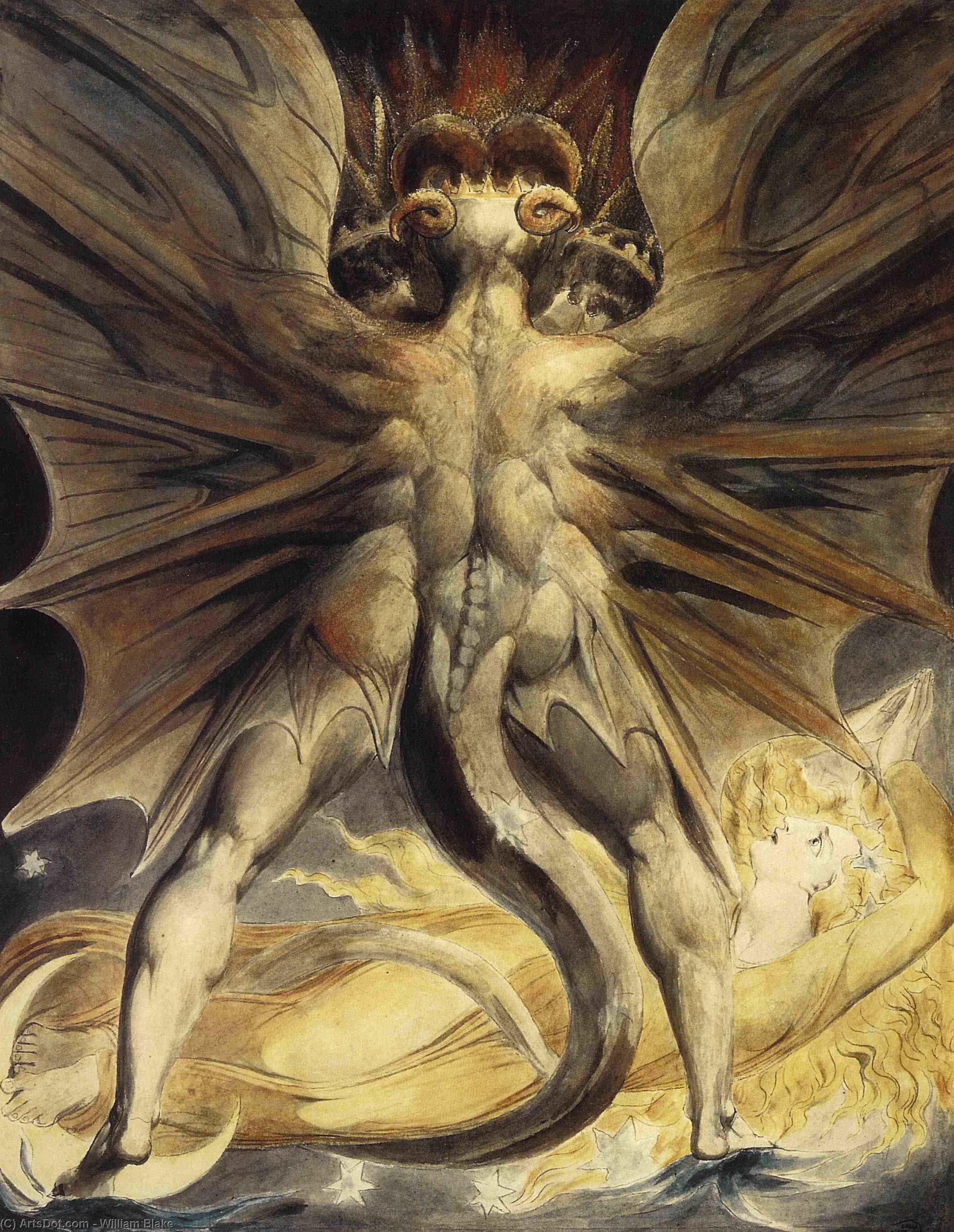 Święcący Smok I Żona Ubierana Na Słońce — William Blake