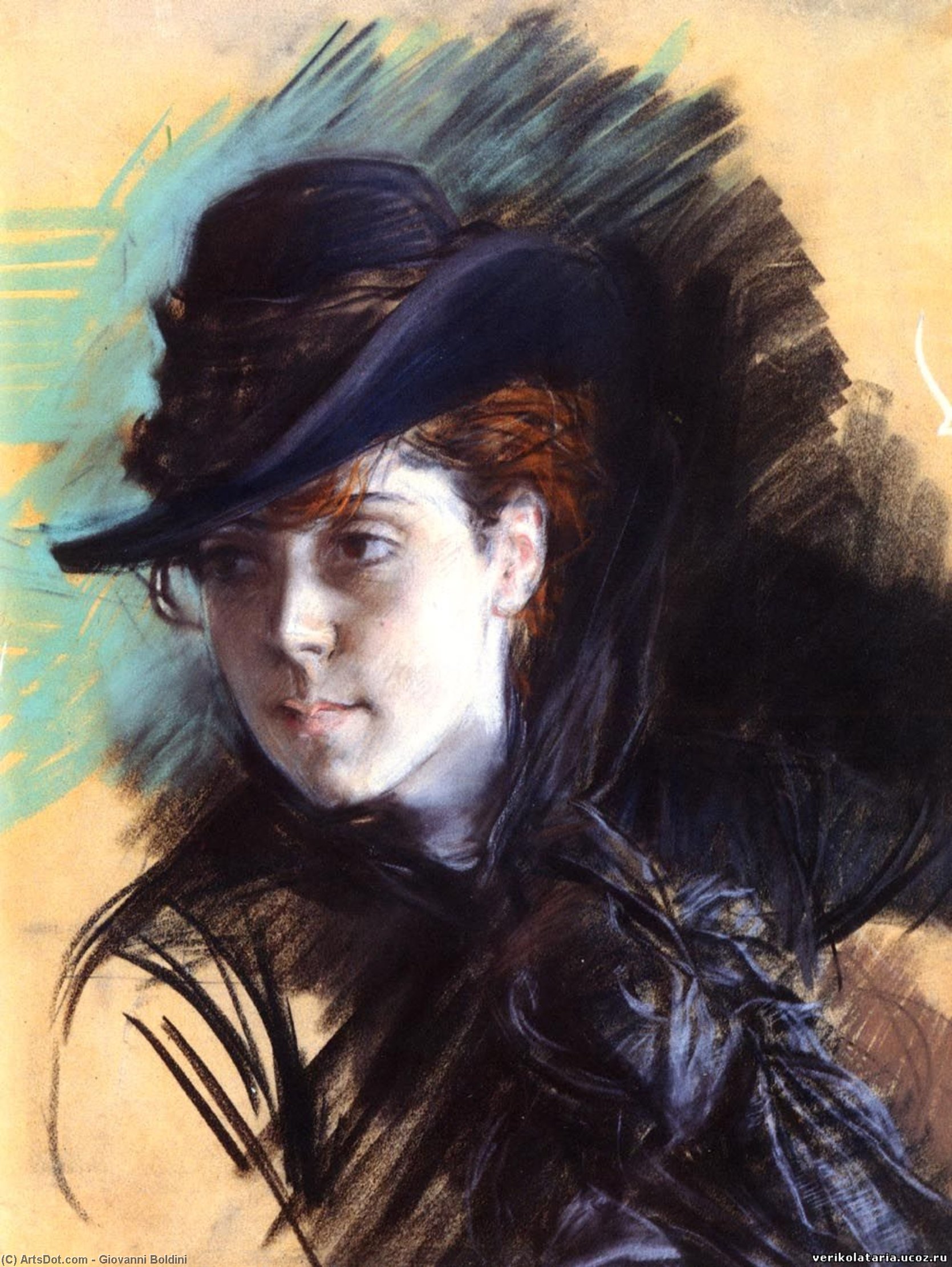 Girl In A Black Hat — Giovanni Boldini