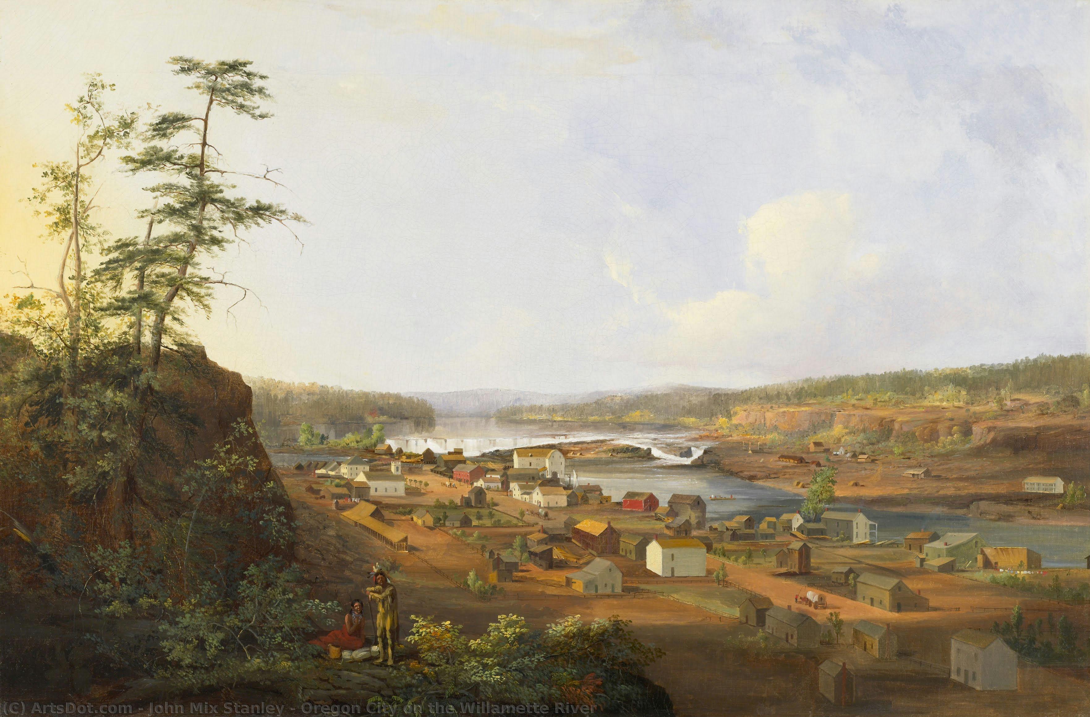Oregon City Na Rzece Willamette — John Mix Stanley