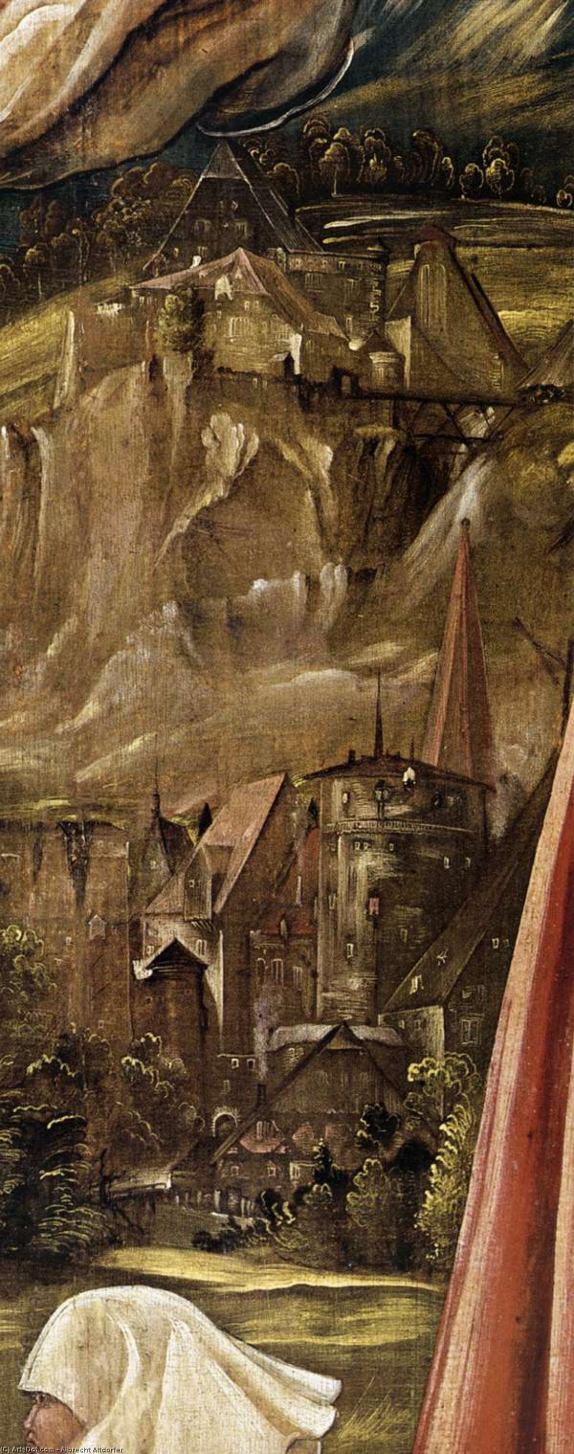Christ On The Cross Between Mary And St John (detail) — Albrecht Altdorfer