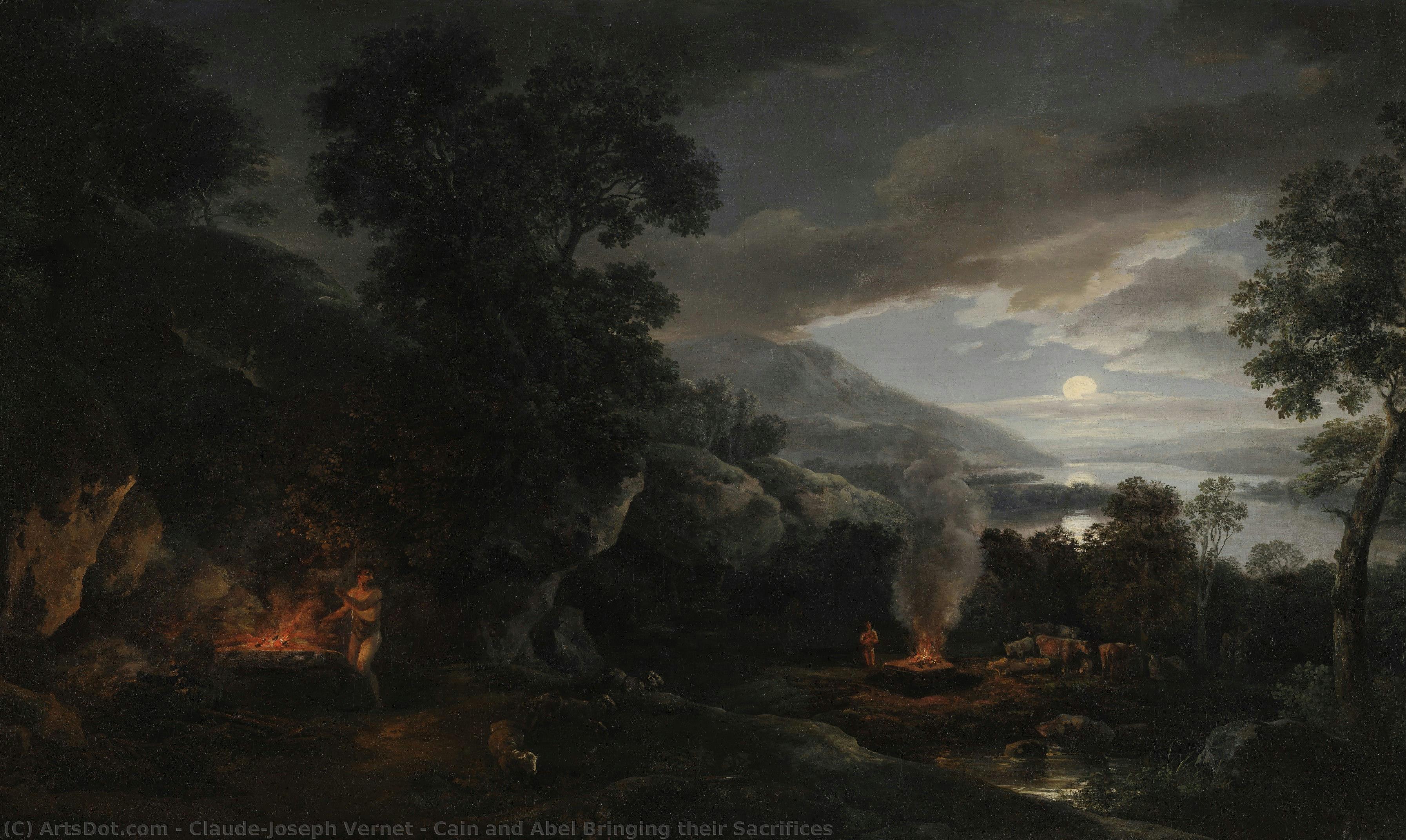 Cain And Abel Bringing Their Sacrifices — Joseph Vernet