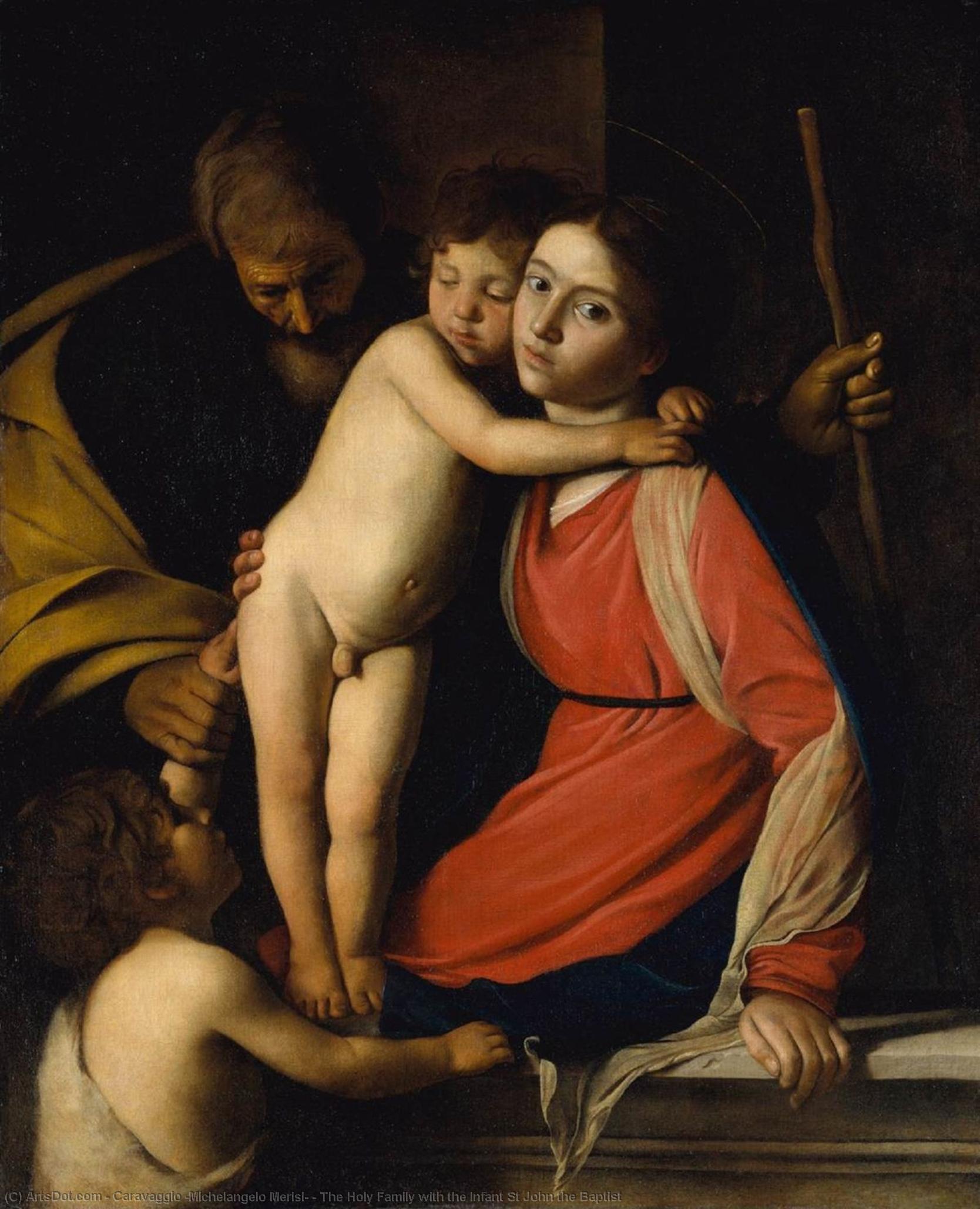 Die Heilige Familie Mit Dem Unbefleckten Herzen Mariä Und St. Johanns Baptist — Karavaggio