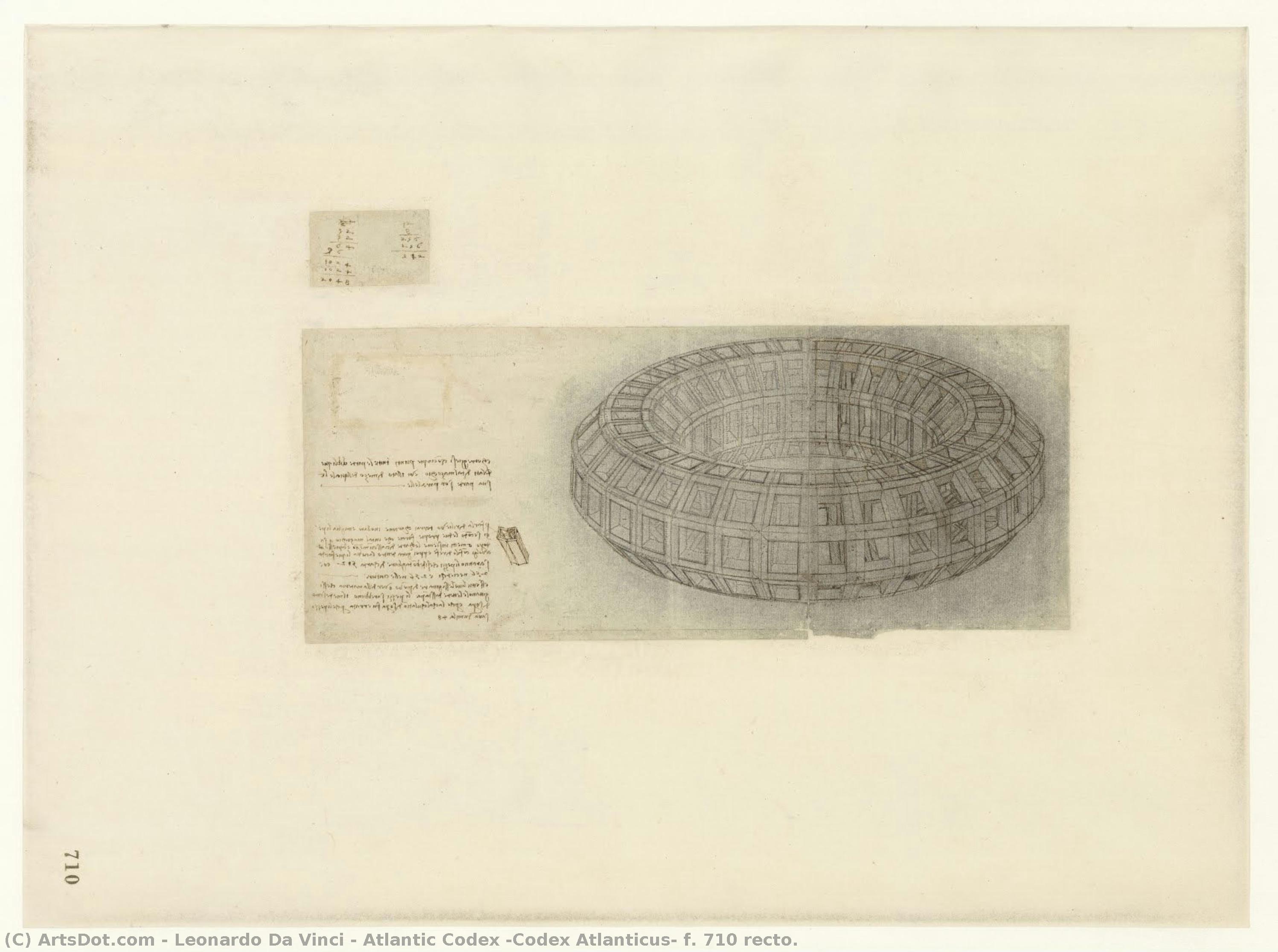 Atlantic Codex (codex Atlanticus) F. 710 Recto. — Leonardo Da Vinci