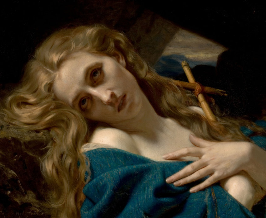 Mary Magdalene In The Cave — Hugues Merle
