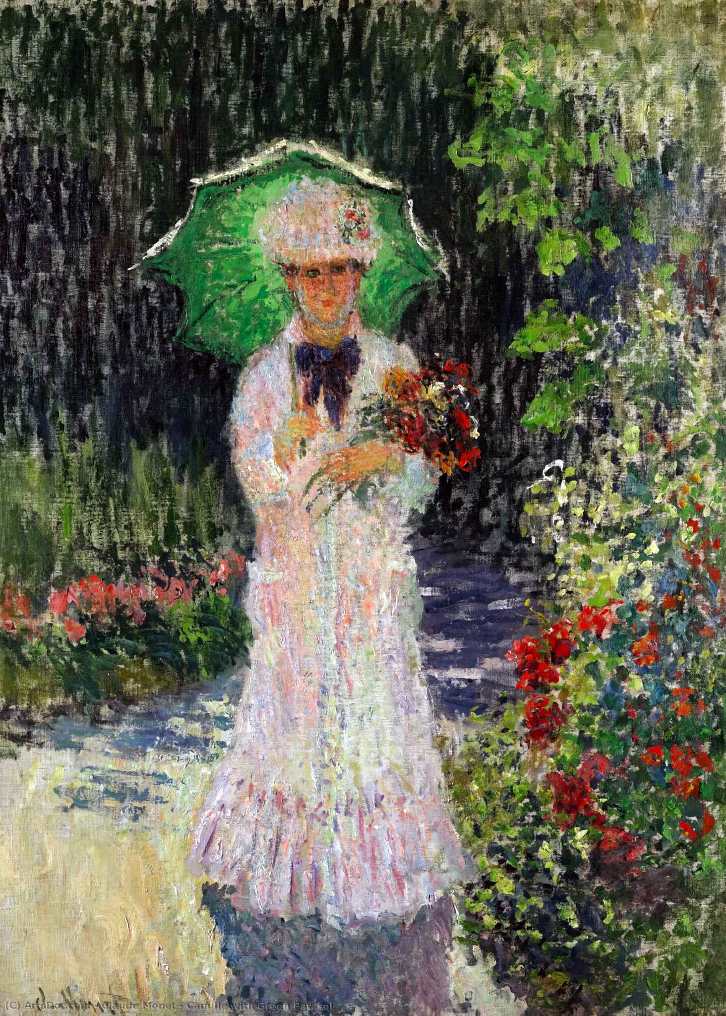 Camille With Green Parasol — Claude Monet