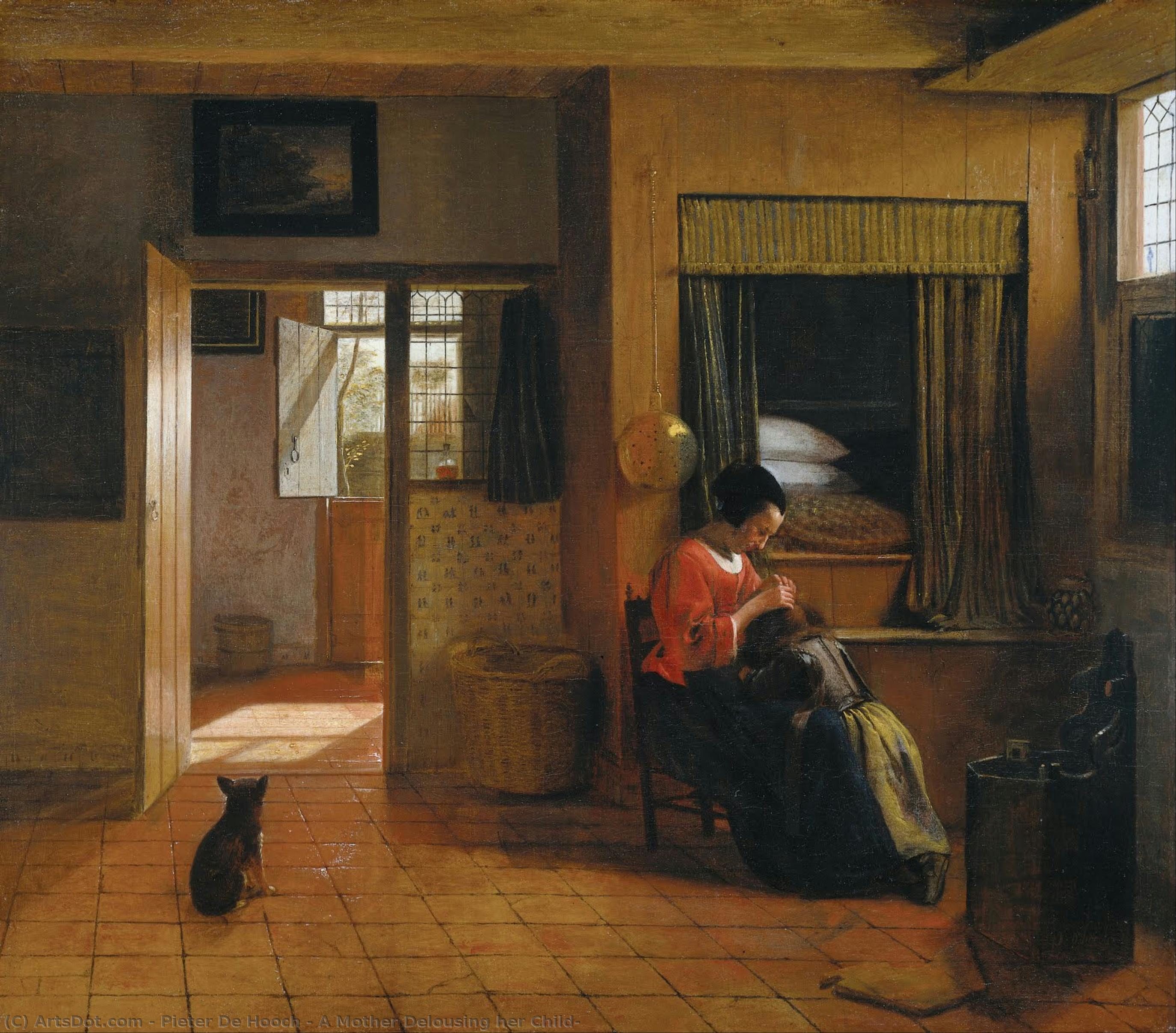 A Mother Delousing Her Child — Pieter De Hooch