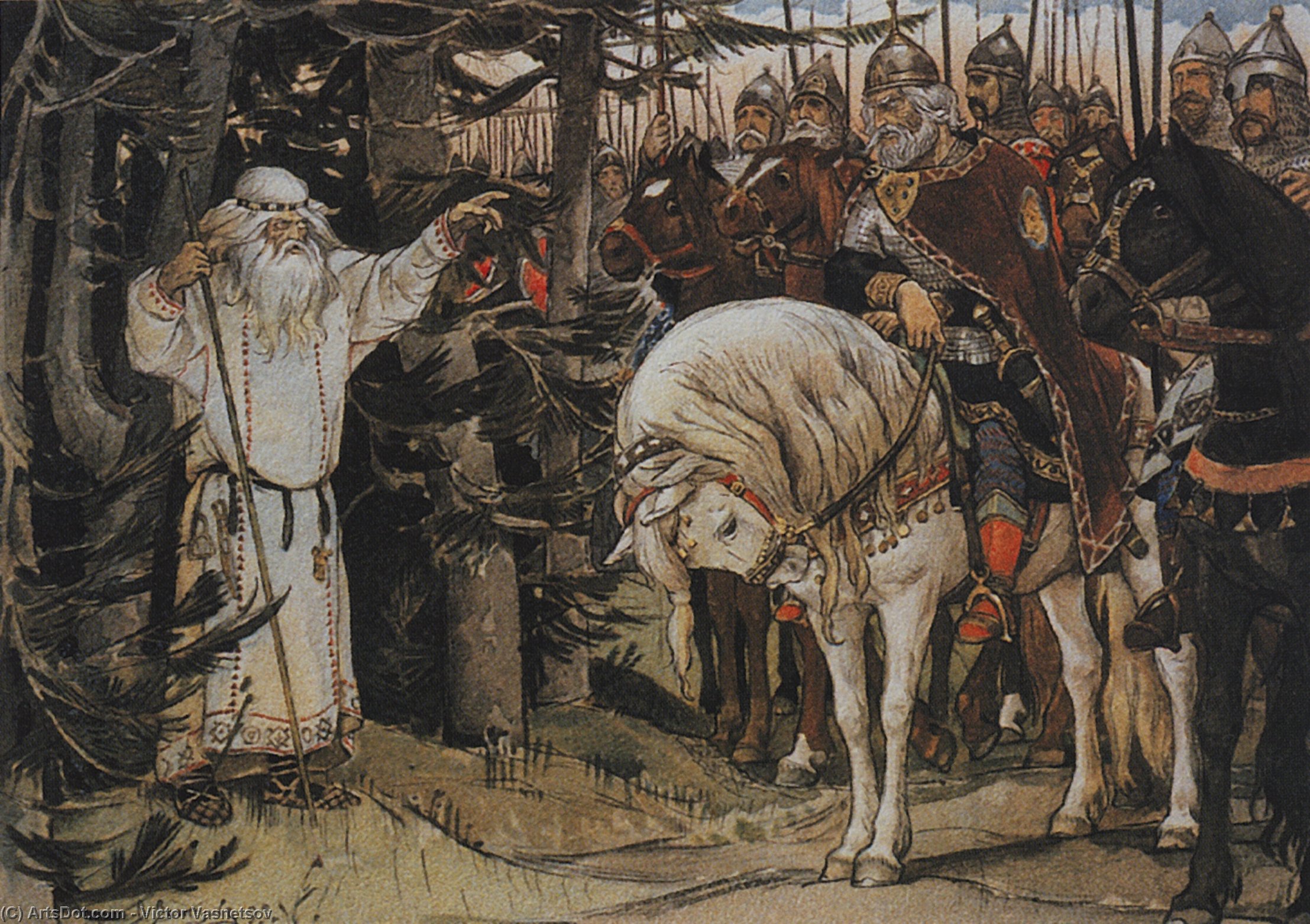 Oleg Meets Wizard — Victor Vasnetsov