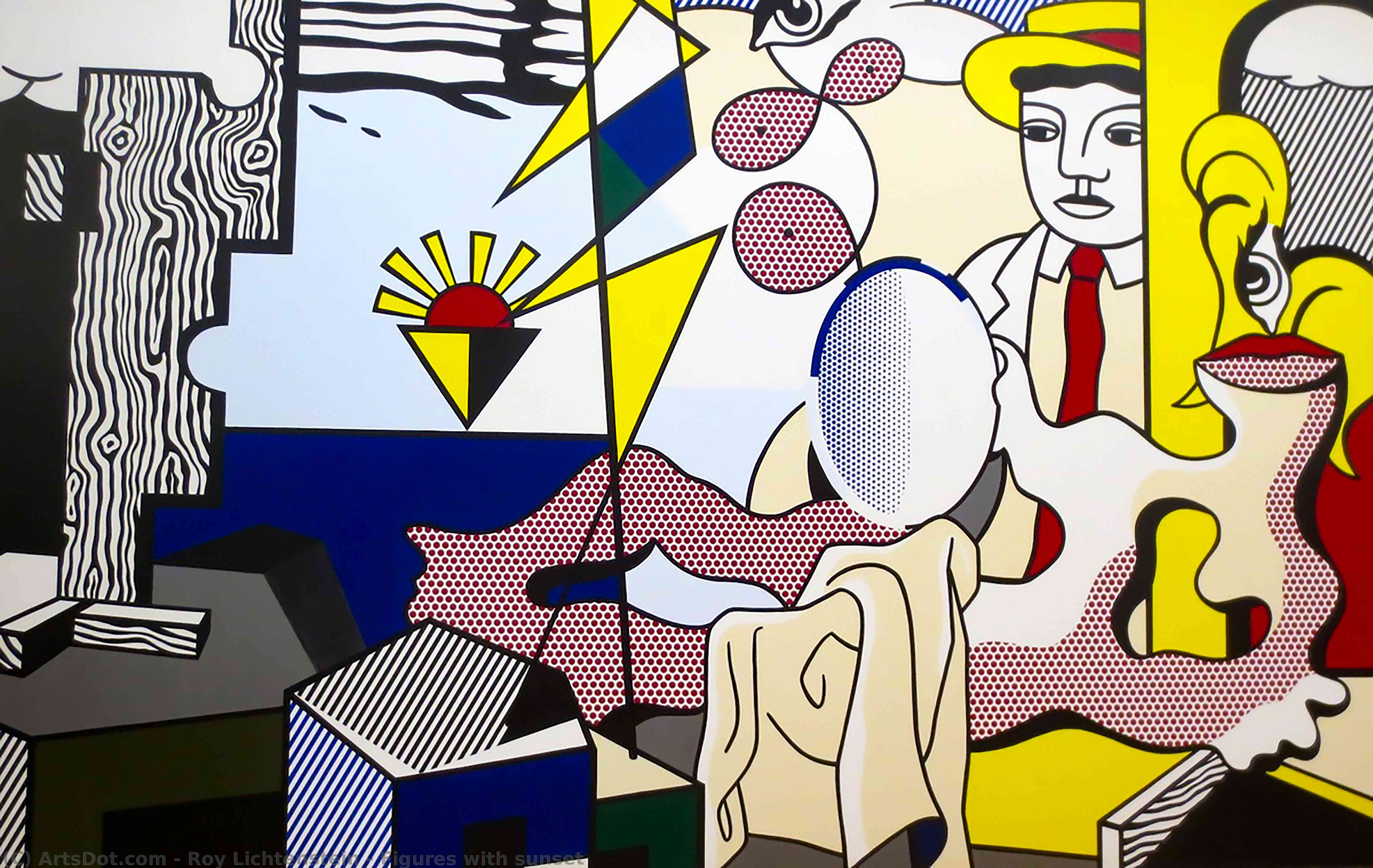 Figures With Sunset — Roy Fox Lichtenstein