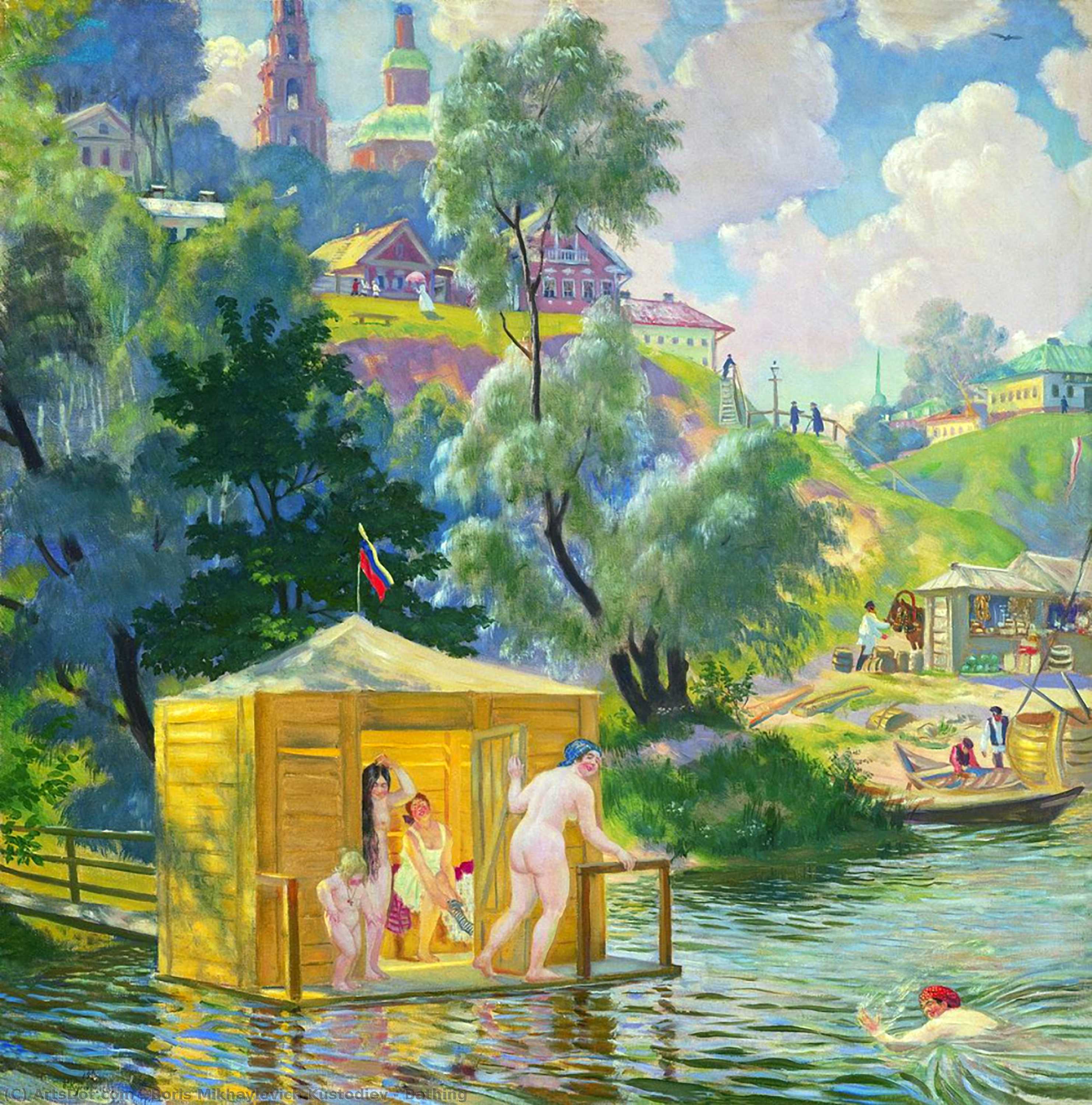 Bathing — Boris Mikhailovich Kustodiev
