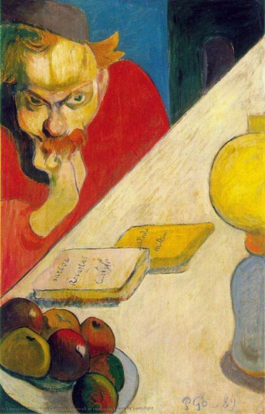 Porträt Von Meijer De Haan Von Lamplight — Eugène Henri Paul Gauguin