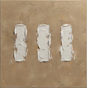 Trilogie Des Lichts: Monolithisches Weißes Impasto Auf Einer Zeitlosen Ockerfarbenen Ebene — David Moreau