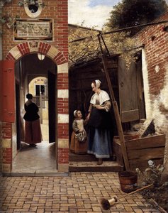 The Courtyard Of A House In Delft — Pieter De Hooch