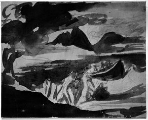 Scene With Shipwreck — George Romney