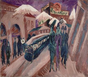 Leipziger Straße With Electric Tram — Ernst Ludwig Kirchner
