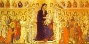 Maestó (front, Central Panel) — Duccio Di Buoninsegna