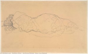 Reclining Woman, Seen From Behind — Gustav Klimt