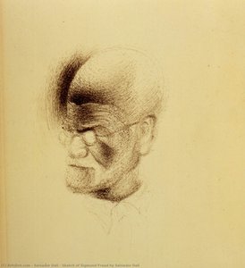 Sketch Of Sigmund Freud By Salvador Dali