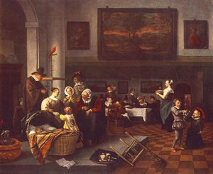 The Christening — Jan Havickszoon Steen, Baroque