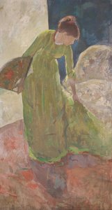 Woman Standing, Holding A Fan — Mary Stevenson Cassatt