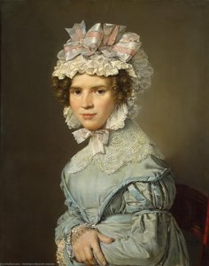 Portrait Of A Lady In Blue Dress — Christian Albrecht Jensen