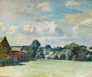 Suffolk Landscape With Farm Buildings — Sir Alfred James Munnings