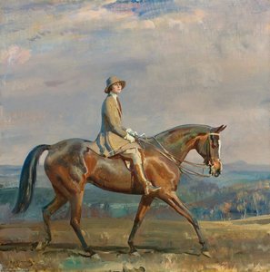Portrait Of Mrs. Margaretta Park Frew Riding — Sir Alfred James Munnings
