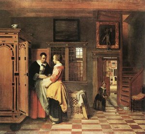 At The Linen Closet — Pieter De Hooch