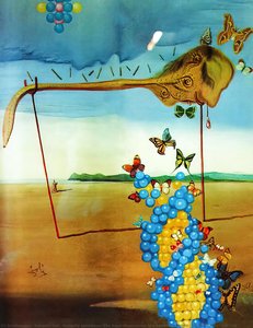 Butterfly Landscape (the Great Masturbator In A Surrealist Landscape With D.n.a.), 1957-58 — Salvador Dalí