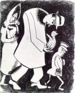 Man With A Cat And Woman With A Child — Marc Chagall