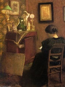 Woman Reading - oil on canvas -