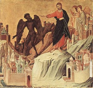 Temptation On The Mount — Duccio Di Buoninsegna