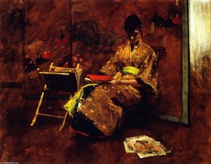 A Girl In Japanese Gown (also Known As Girl In Japanese Gown, The Kimono) — William Merritt Chase