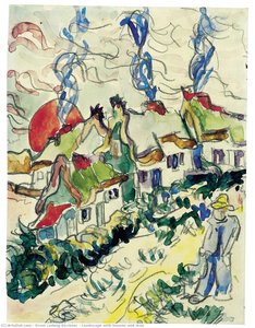 Landscape With Houses And Man — Ernst Ludwig Kirchner