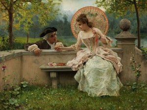 Ein Verliebtes Gespräch Im Park — Federigo Andreotti, Rococo Revival