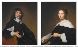 Portrait of Fran ccedil ois Dermout, seated Portrait of his wife Cornelia Hammius, seated, with a quill in her hand