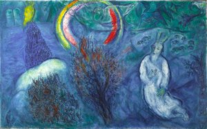 Moses With The Burning Bush — Marc Chagall