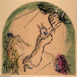 Moses Receiving The Tablets Of Law — Marc Chagall