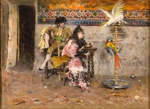 Couple In Spanish Dress With Two Parrots (also Known As El Matador) — Giovanni Boldini