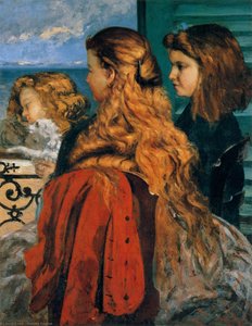 Three English Girls At A Window — Gustave Courbet