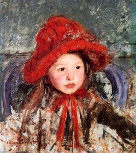 Little Girl In A Large Red Hat — Mary Stevenson Cassatt