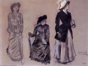 Project For Portraits In A Frieze - Three Women — Edgar Degas