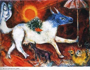 Cow With Parasol — Marc Chagall