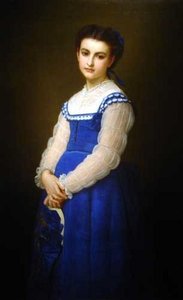 Young Girl In A Blue Dress — Hugues Merle