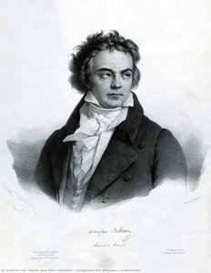 Lithography The Composer L.v.beethoven — Pierre Louis Henri Grévedon