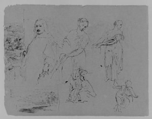 Portrait; Landscape Composition; Two Women; Woman And Child; Baby — Thomas Sully